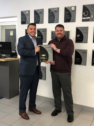 Joe Romeo, Owner and Mike Casella, Chevy Sales Manager accept the coveted GM Mark Of Excellence Award | Romeo Buick GMC in Lake Katrine NY